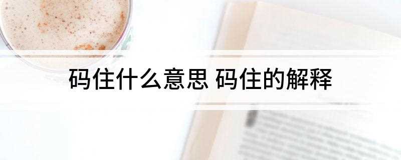 码住什么意思