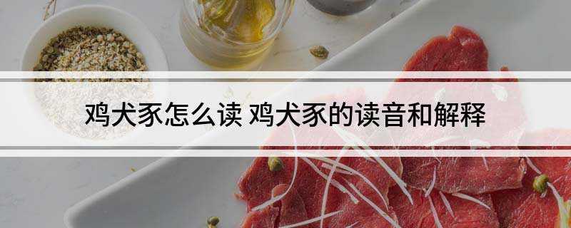 鸡犬豕怎么读(2019年1月10日国考读音)