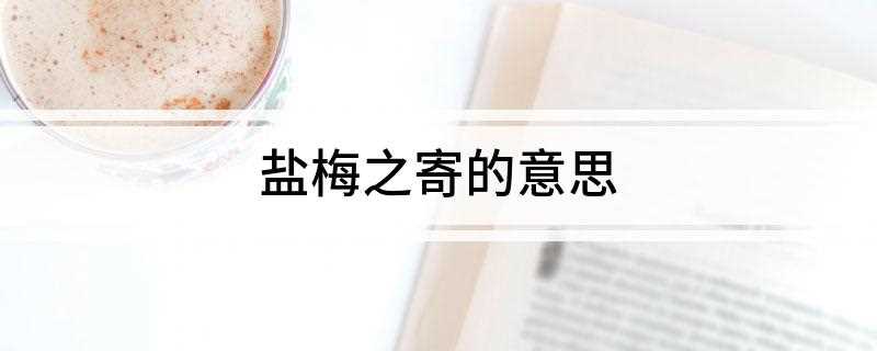 盐梅之寄的意思