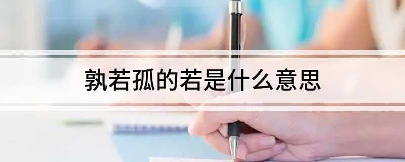 孰若孤的若是什么意思