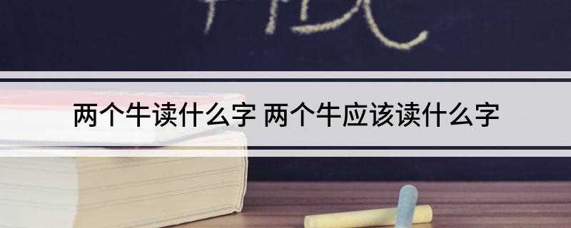 两个牛读什么字 两个牛应该读什么字