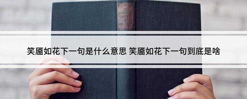 笑靥如花下一句是什么意思 笑靥如花下一句到底是啥