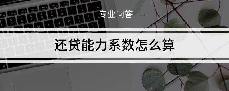 还贷能力系数怎么算(还贷能力系数是用来计算贷款人的还款能力的)
