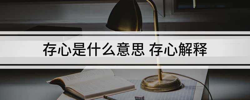 存心是什么意思