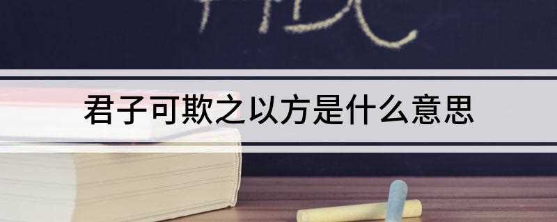 君子可欺之以方是什么意思(君子可以被坏人用合乎情理的方法欺骗而不在意)
