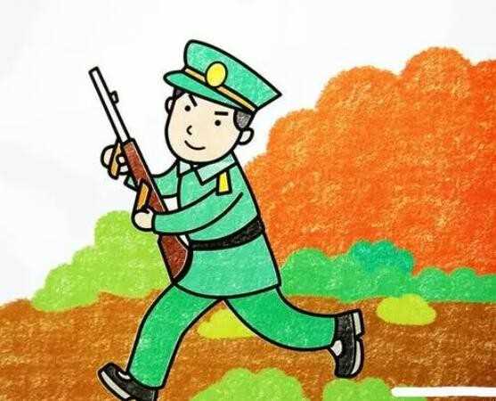 士兵的简笔画怎么画-