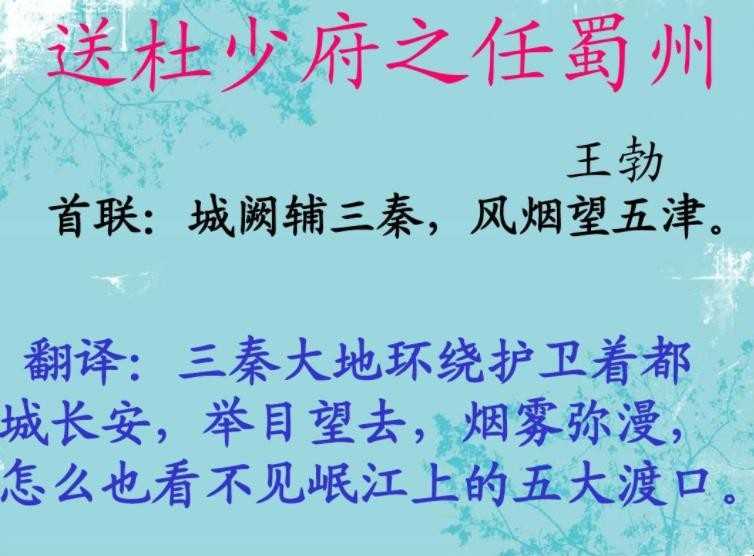 《送杜少府之任蜀州》作者是谁