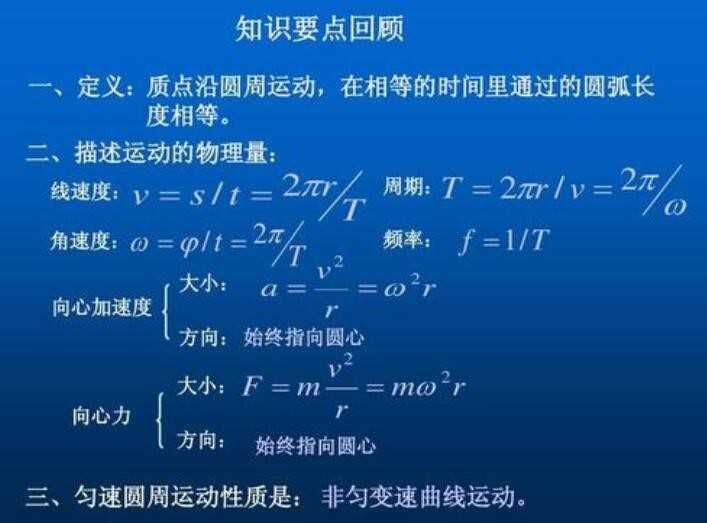 匀速圆周运动究竟有何特点