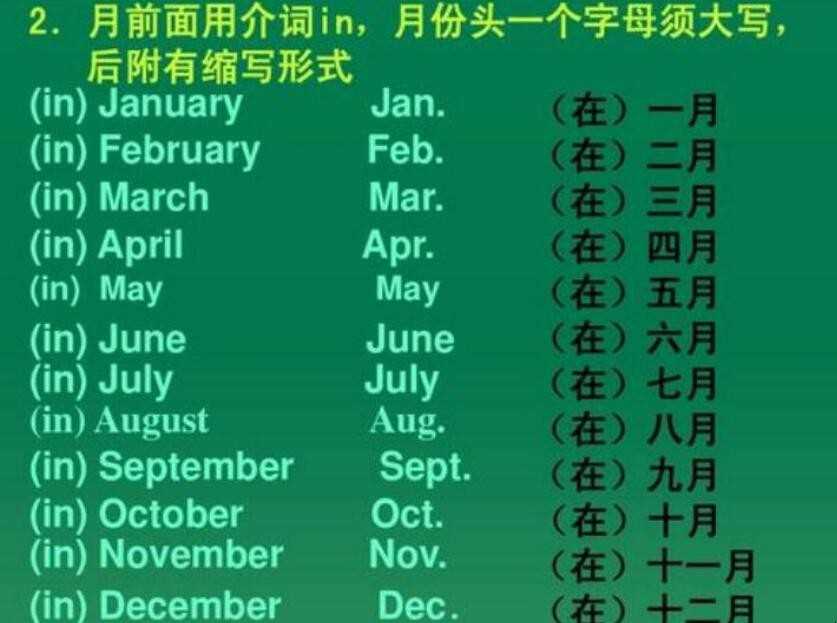 “Oct”是几月的简称