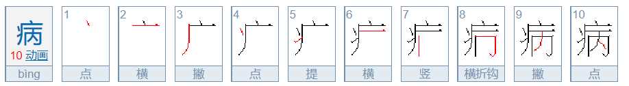 病字的笔顺怎么写