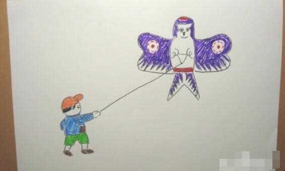 春季小孩放风筝简笔画怎么画