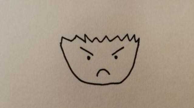简笔画生气的表情怎么画