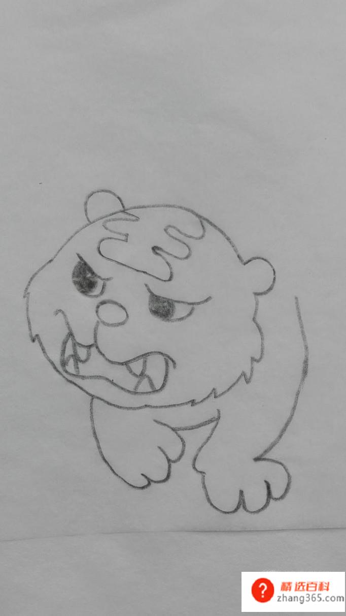 怎么画卡通虎简笔画步骤图(曲线画出老虎的操作方法)