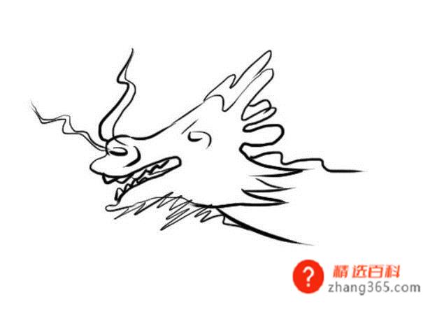 儿童简笔画：如何画龙的头部？