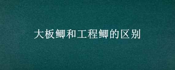 大板鲫和工程鲫的区别