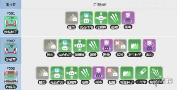 网易宝可梦探险寻宝国服妙蛙种子技能招式配招推荐 方宝可梦妙蛙花配招_妙蛙种子技能宾果食谱